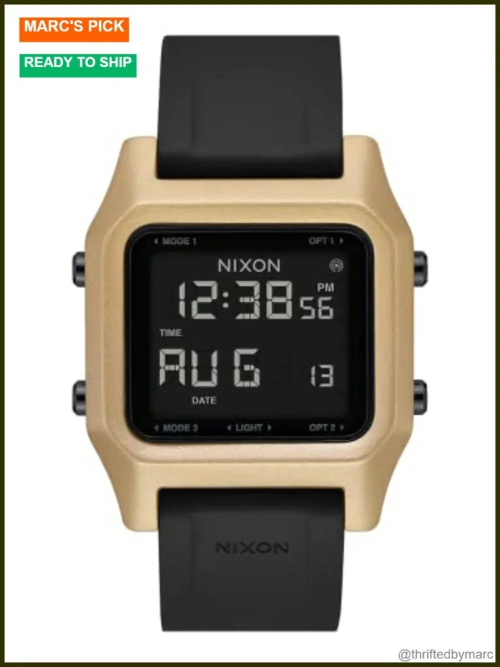 Men's Digital Sport Watch, 100m Water Resistant, Recycled Ocean Plastics,